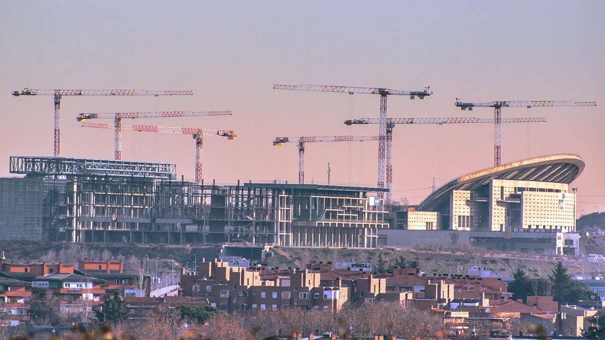 Vista panorámica de las obras en La Peineta.