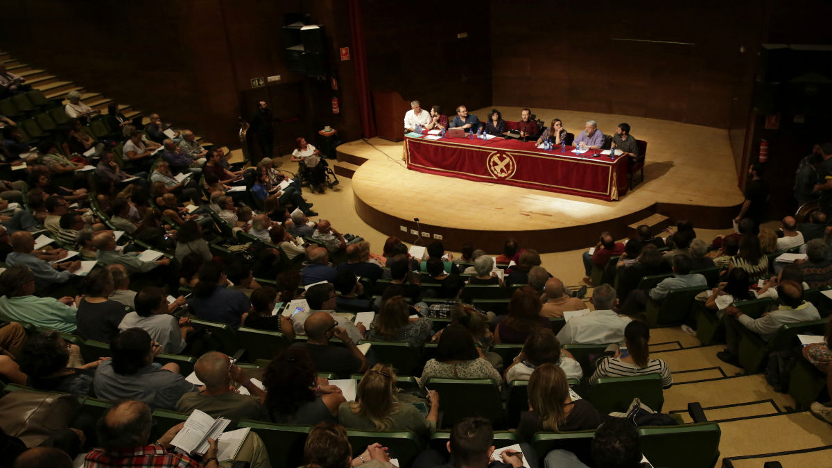 Intervención de Pablo Echenique, este jueves, en ‘Universidad Podemos’, en la Complutense.
