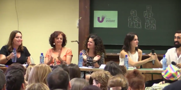 Universidad Podemos con Rita Maestre. (Foto: YT)