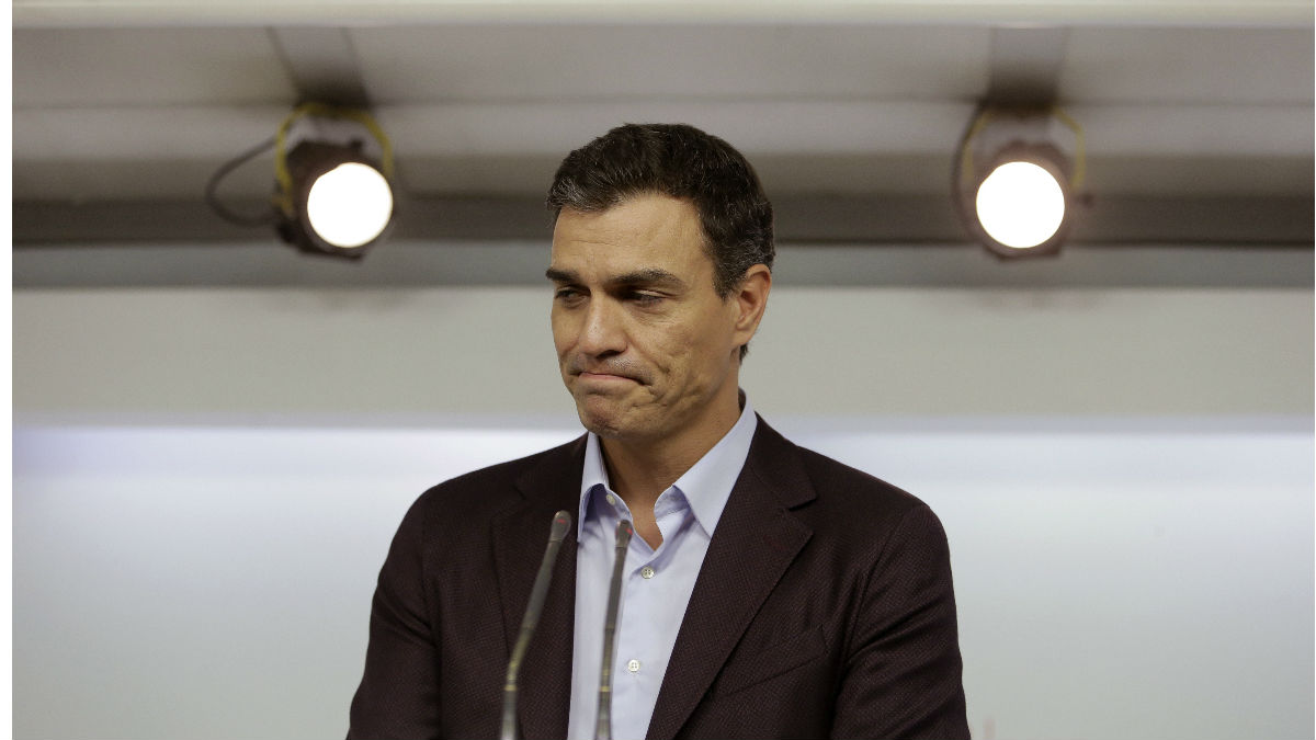 Pedro Sánchez, en su despedida como secretario general del PSOE.