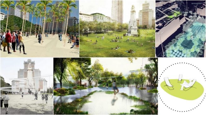 Un oasis con palmeras, molinos o una pradera: los proyectos más locos de Carmena para Plaza de España