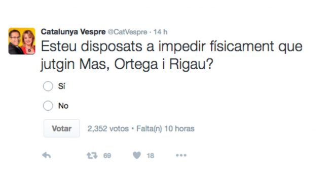 Catalunya Ràdio invita a la violencia callejera: «¿Estáis dispuestos a impedir físicamente que juzguen a Mas, Ortega y Rigau?»