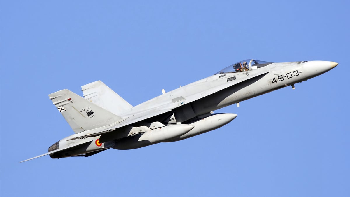 Un F-18 del Ejército del Aire español. (Foto: Ministerio de Defensa)