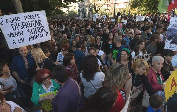 Manifestación antitaurina Zaragoza