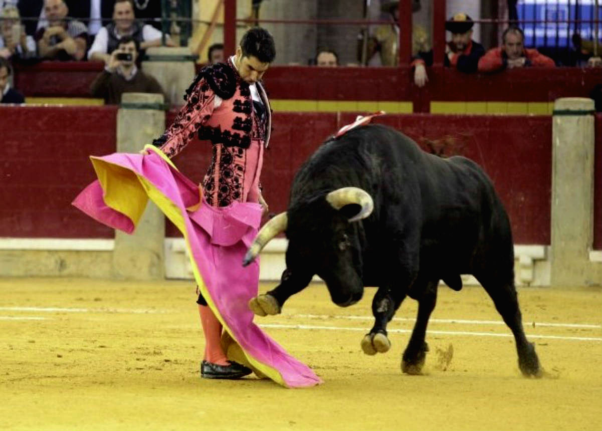 Cayetano Rivera brinda un toro a Adrián en la Feria del Pilar 2016