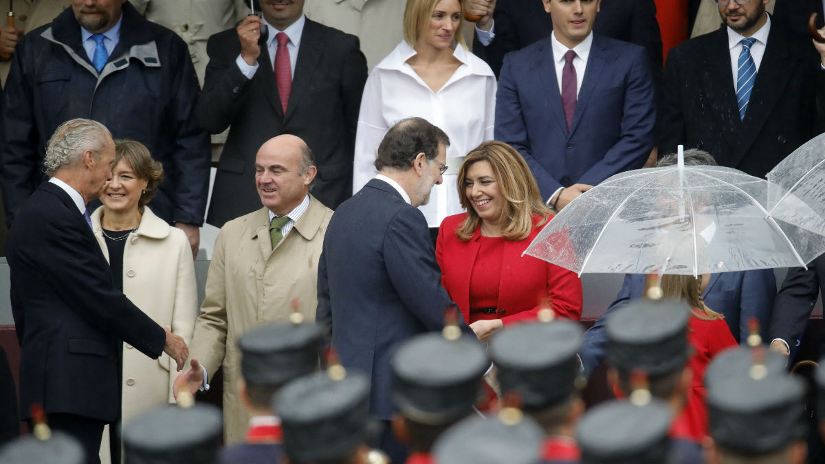 Díaz, con Rajoy, en el desfile del Doce de Octubre.