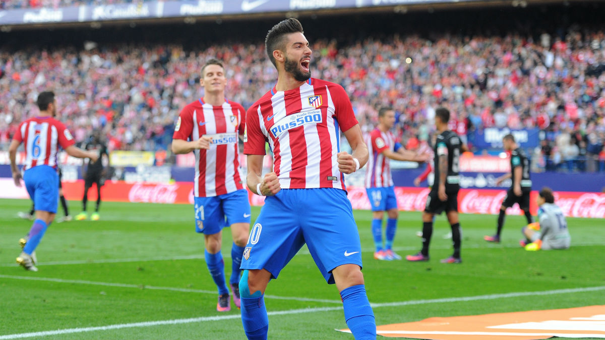 Carrasco lideró la goleada del Atlético con un hat-trick. (Getty)