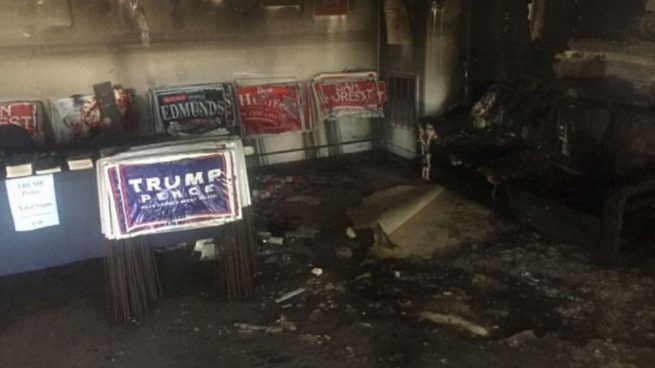 Incendian una sede del Partido Republicano en Carolina del Norte