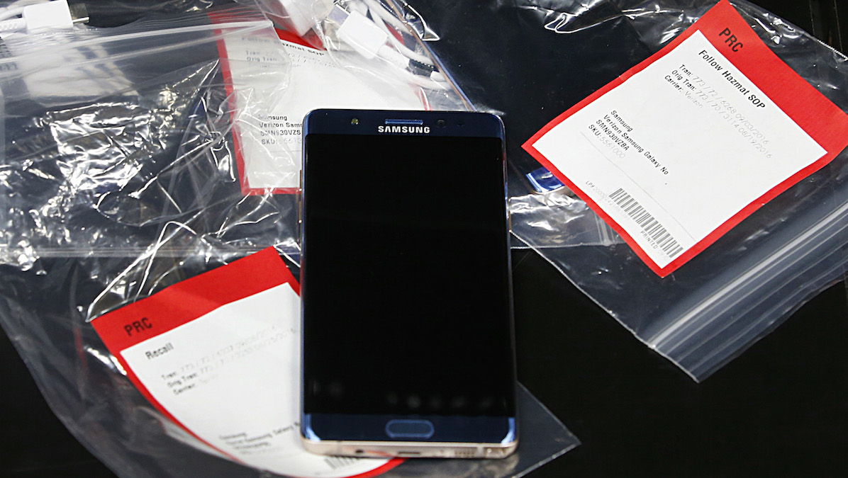Modelo defectuoso de Samsung Galaxy Note 7 (Foto: Getty)