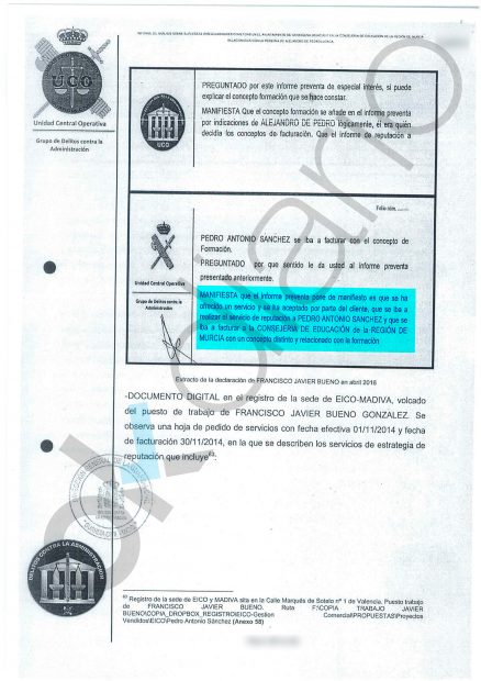 Informe de la UCO sobre la trama Púnica en Murcia.