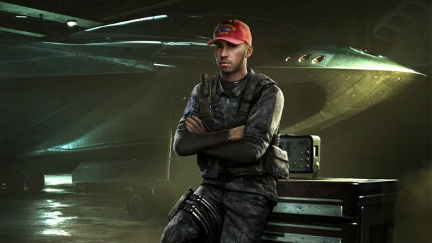 El personaje de Hamilton en el 'Call of Duty' es clavado a su homónimo real.