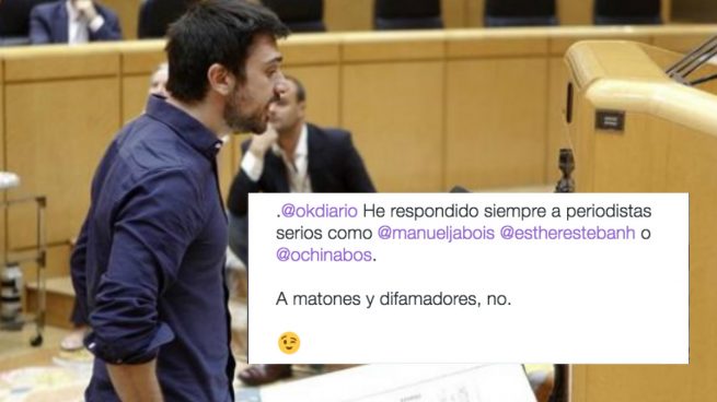 Ramón Espinar llama «matones» a los periodistas de OKDIARIO por preguntarle por la ‘black’ de su padre