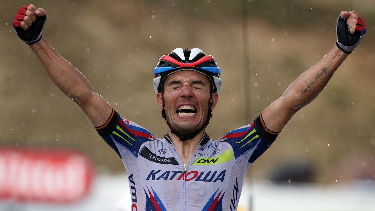 Purito Rodríguez celebra una victoria en el Tour de Francia 2015. (Getty)