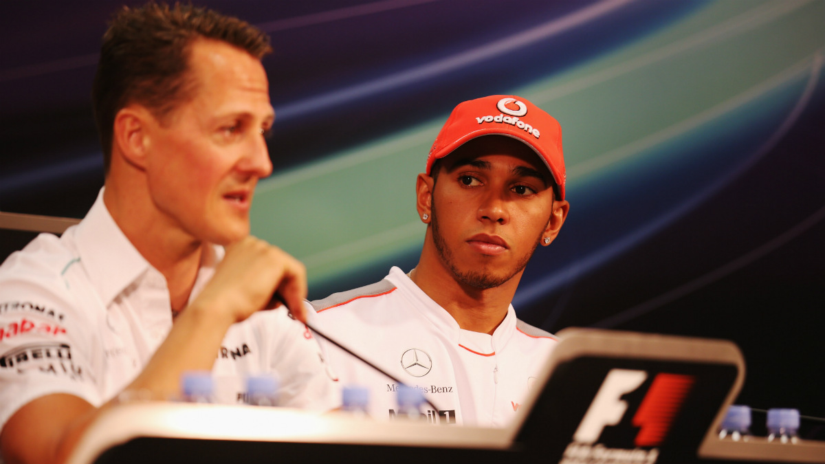 Hamilton y Schumacher durante el GP de Mónaco 2012. (Getty)