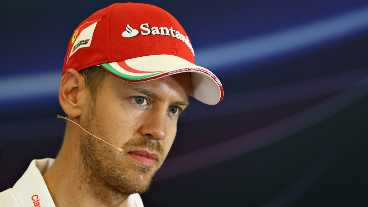 Vettel, en rueda de prensa. (Getty)