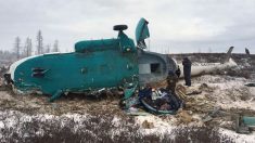 Un helicóptero accidentado en Siberia (Foto: AFP)