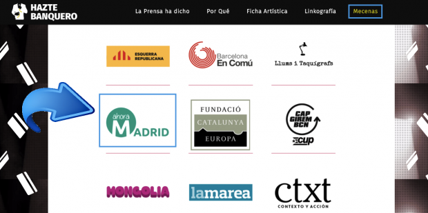 Captura de la web de la obra de teatro política. (Clic para ampliar)