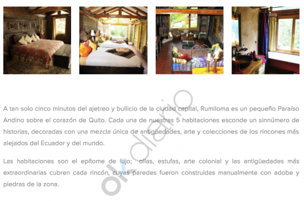 Promoción del hotel de Carmena en Quito. (Clic para ampliar)
