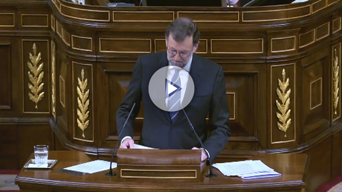 Rajoy, en su intervención en el pleno de investidura, este miércoles.