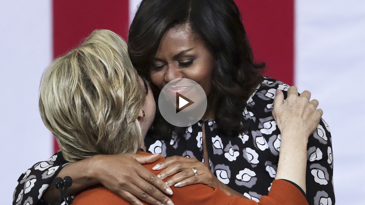 Michelle Obama y Hillary Clinton. (Foto: AFP)