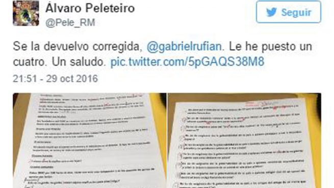 Las redes sociales suspenden en gramática y ortografía al separatista Gabriel Rufián