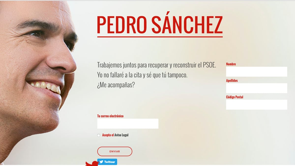 Web de Pedro Sánchez.