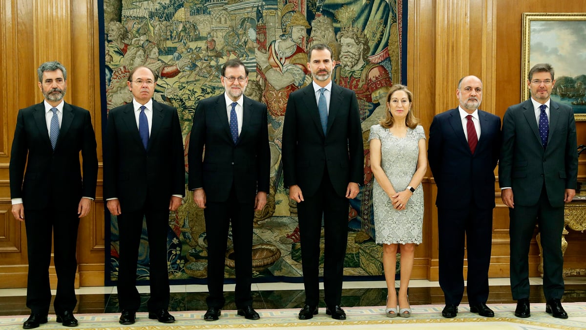 Foto oficial del juramento de Rajoy este lunes. (Foto: AFP)