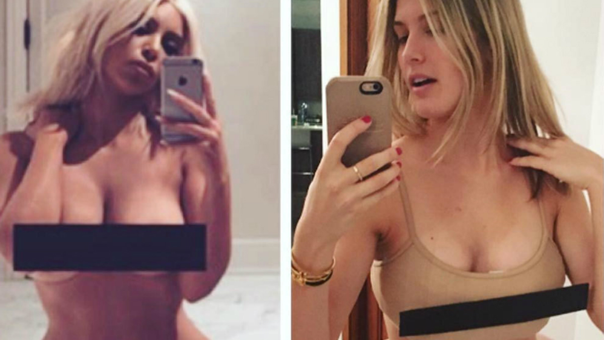 El original disfraz de Halloween de Eugenie Bouchard, imitando a Kim Kardashian. (Instagram)