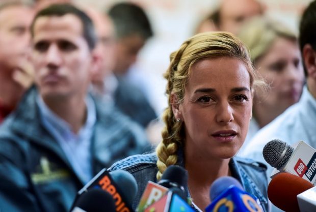 La esposa del preso político Leopoldo López, Lilian Tintori. AFP