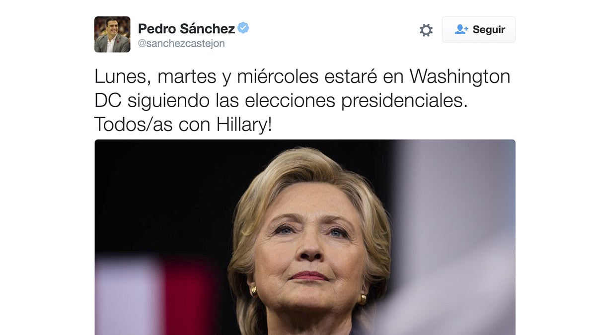 Mensaje lanzado por Pedro Sánchez en su perfil de Twitter.