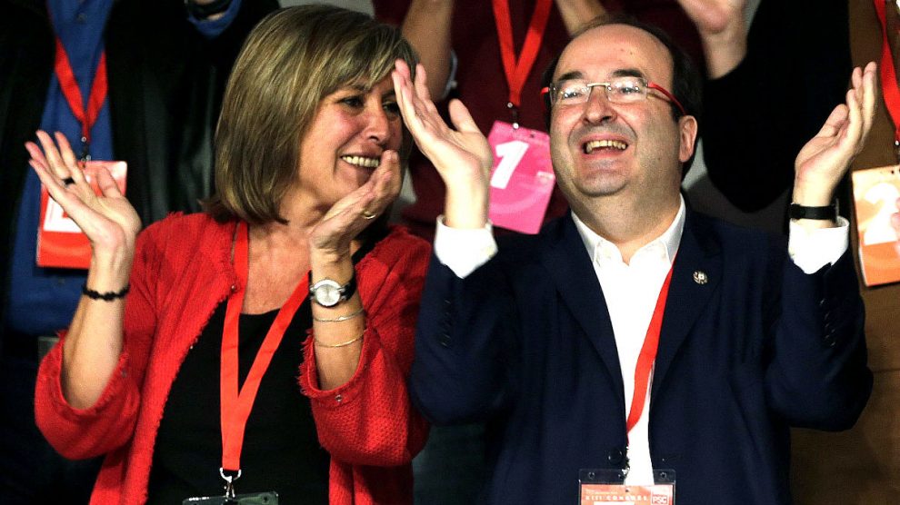 Núria Marín (PSC) junto a Miquel Iceta. (Foto: Efe)