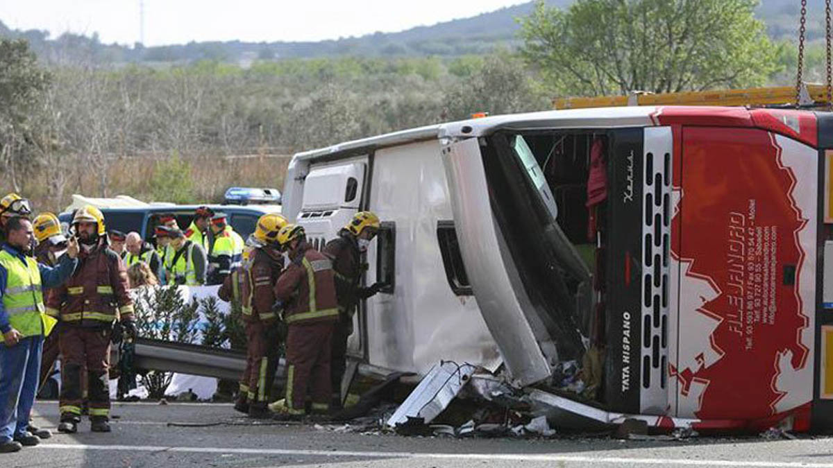 Imagen de archivo de un accidente de autobús.