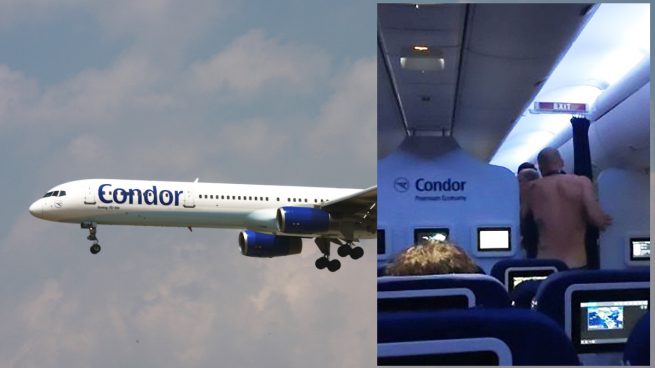 Detenido un británico por desnudarse en el avión y atacar a la tripulación