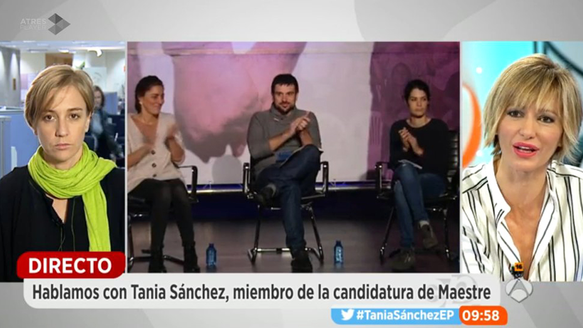 La diputada de Podemos en el Congreso, Tania Sánchez, en ‘Espejo Público’ (Foto: Twitter)