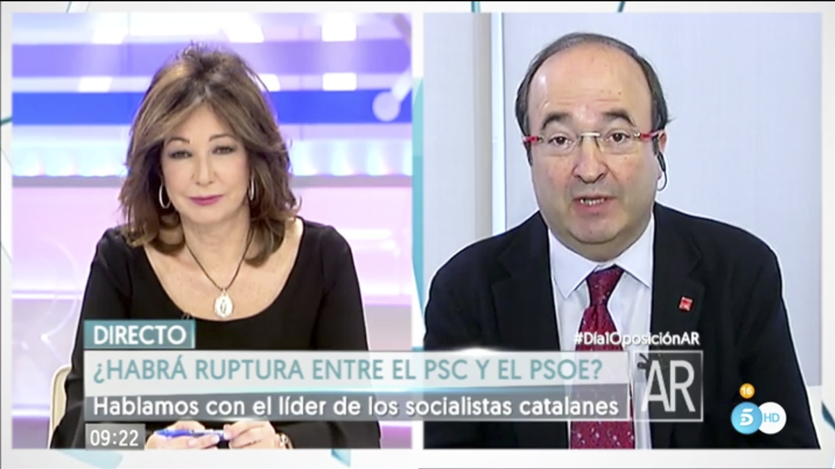 Miquel Iceta en ‘El programa de Ana Rosa’.