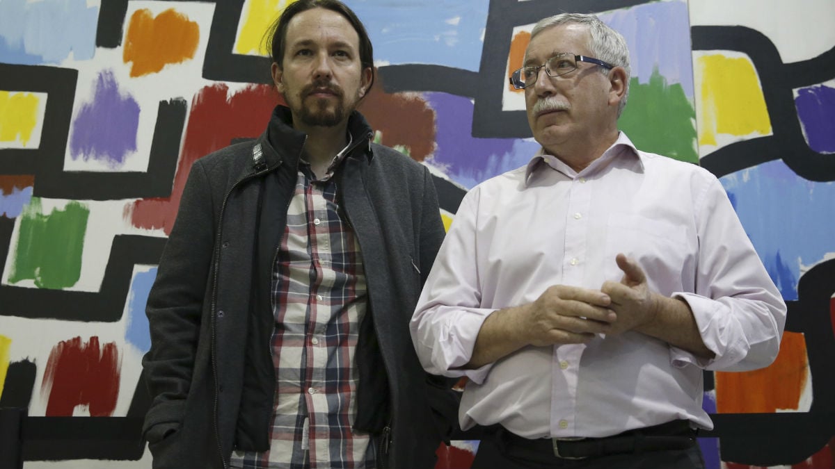 Pablo Iglesias y Fernández Toxo. (Foto: EFE)