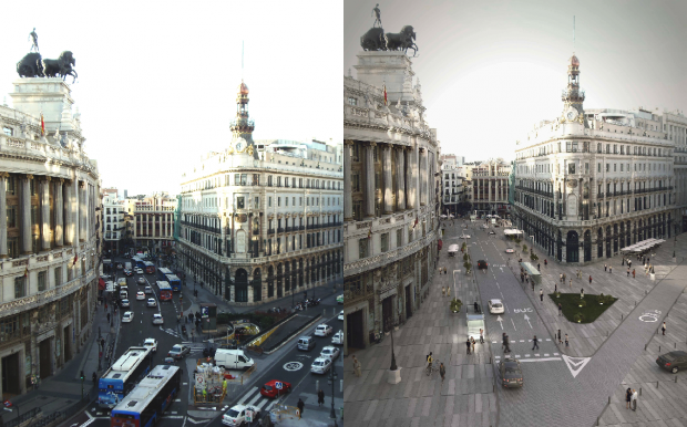 Antes y después de la Operación Canalejas. (Foto: Ayuntamiento)