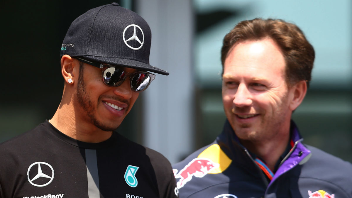 Christian Horner podría pasar a ser el mejor amigo de Lewis Hamilton el domingo por la tarde. (Getty)