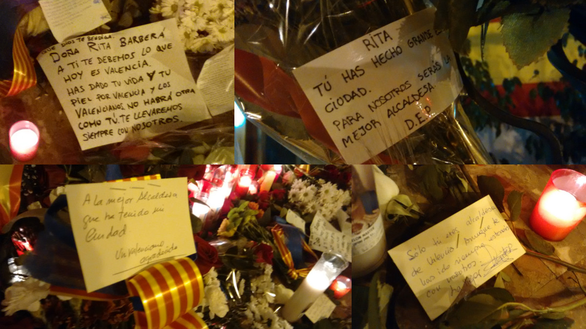 Mensajes en el Ayuntamiento y en el domicilio de Rita Barberá. (Fotos: OKDIARIO)