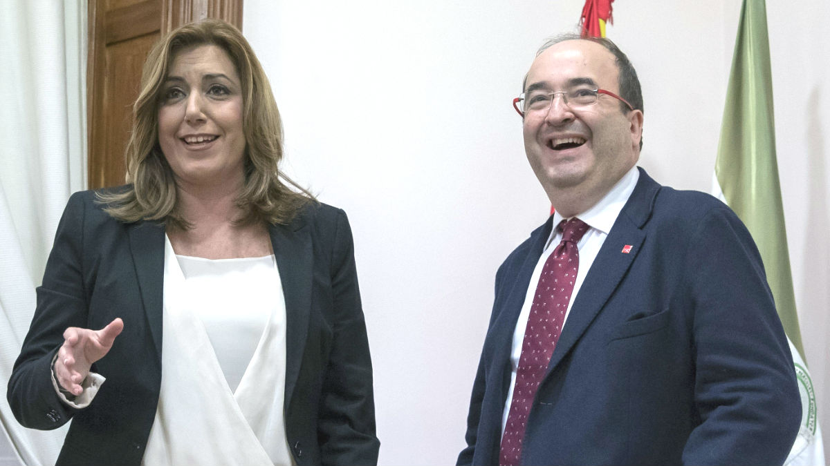 La presidenta andaluza, Susana Díaz, y el líder del PSC, Miquel Iceta (Foto: Efe)