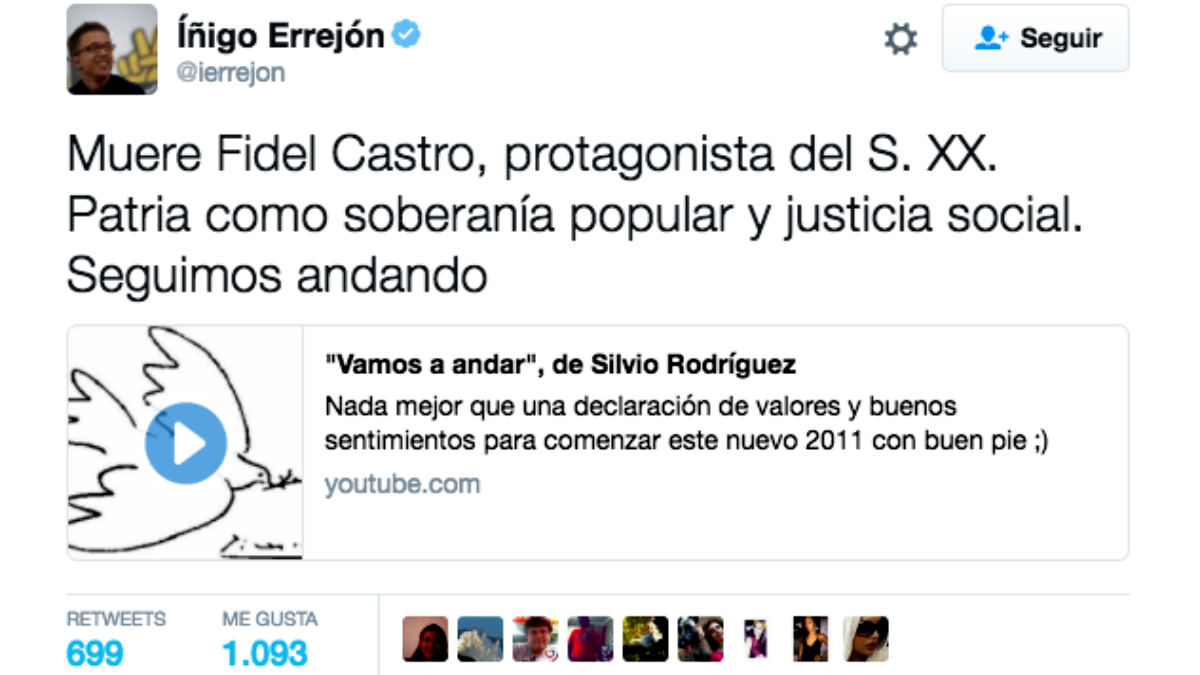 Mensaje publicado por Bernat Castro en Twitter.