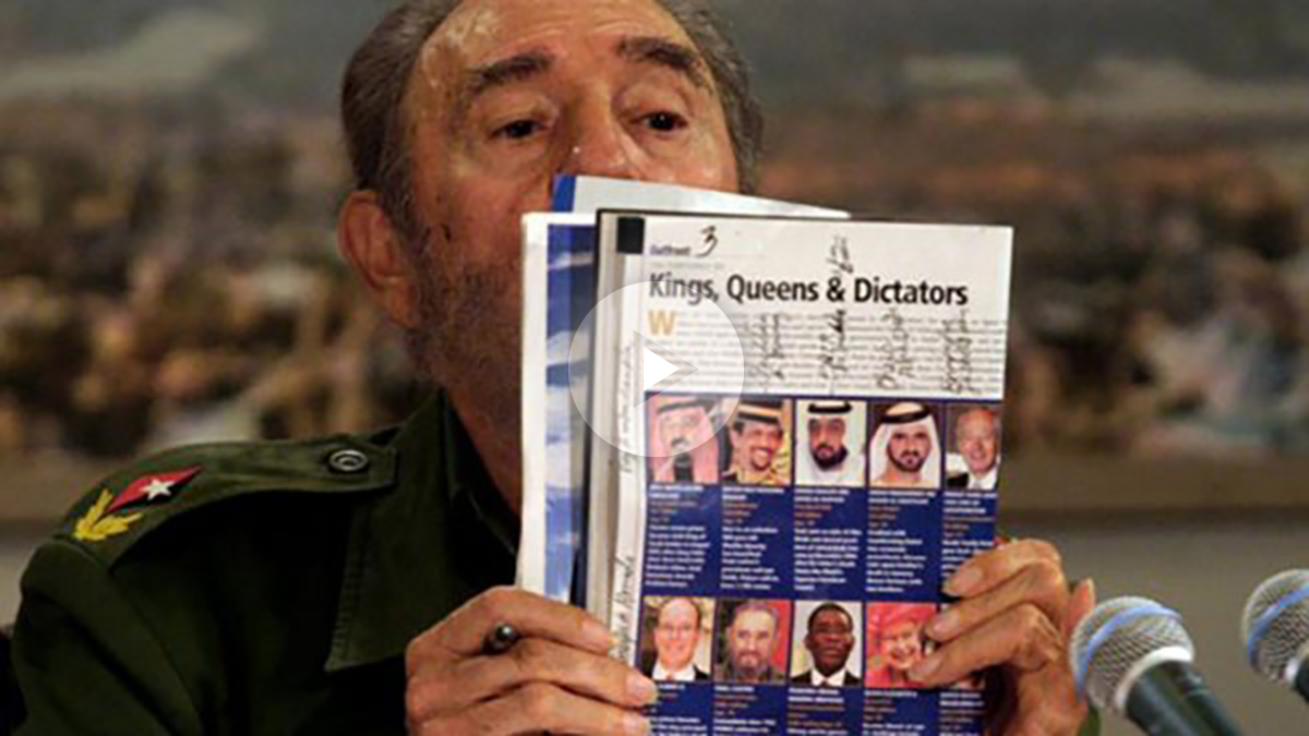 Fidel Castro con la revista Forbes.