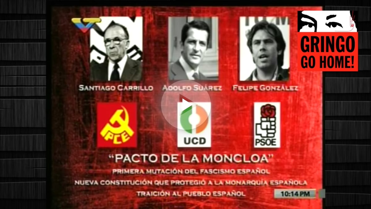 Emisión del programa «La hojilla» en la TV venezolana sobre la Transición española.