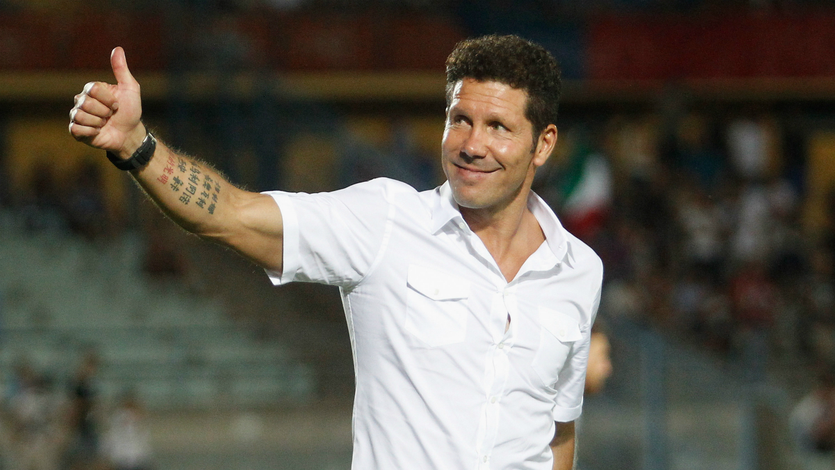 Simeone, en un partido de pretemporada en Italia