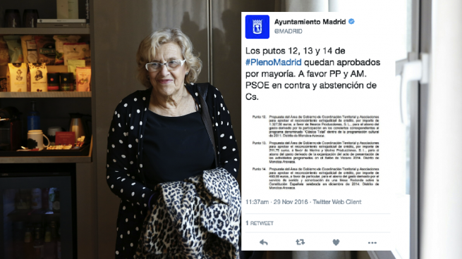 Nueva metedura de pata del equipo tuitero de Carmena: «Los putos quedan aprobados»