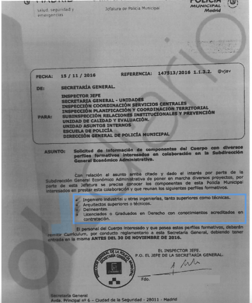 Nota interna de la Dirección de policía al cuerpo. (Clic para ampliar)