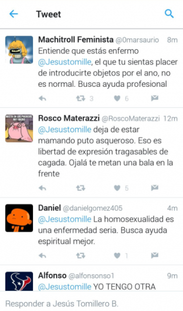 Pantallazo del timeline de tuiter de Tomillero