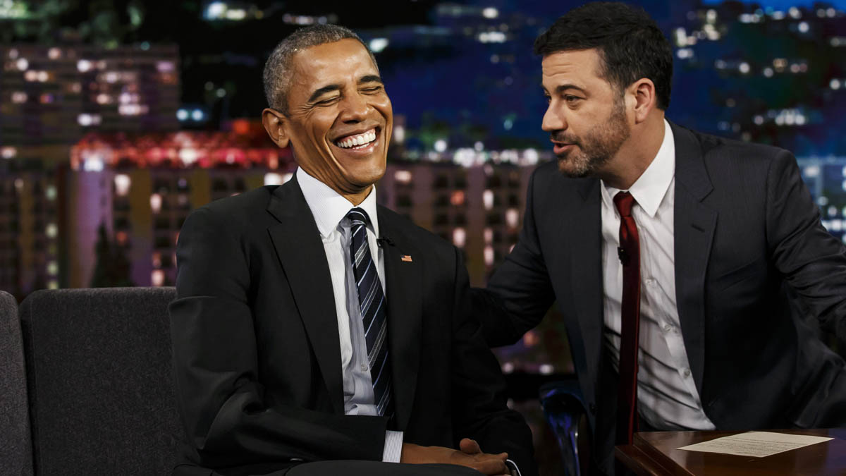 Jimmy Kimmel recibió recientemente a Barack Obama en su programa (Foto: AFP)