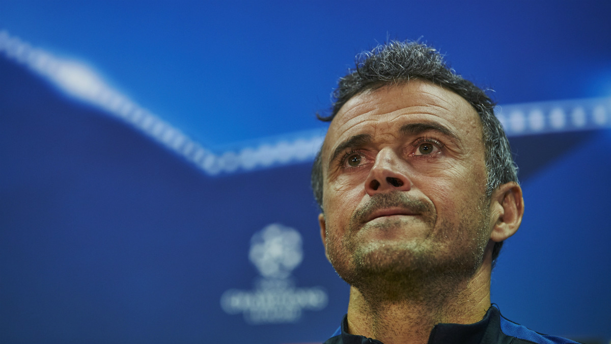 Luis Enrique durante la rueda de prensa previa al Barcelona-Mönchengladbach. (EFE)