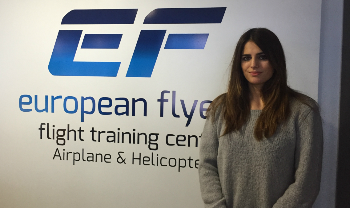 Sara Llano, copiloto y antigua alumna de European Flyers.